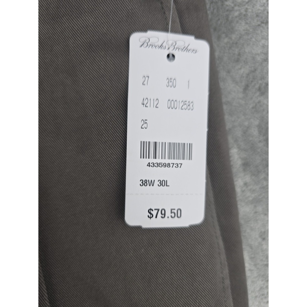 Brooks Brothers Advantage Chino Pants Mens 38x30 Brown Elliot Khaki NWT - Picture 5 of 10